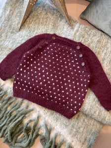Vinter babyens genser, norsk strikkeoppskrift