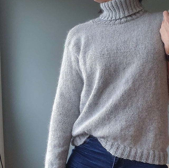 Min turtelneck genser, norsk strikkeoppskrift, ungdom og dame