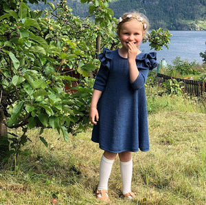 Gulljente kjole, norsk strikkeoppskrift